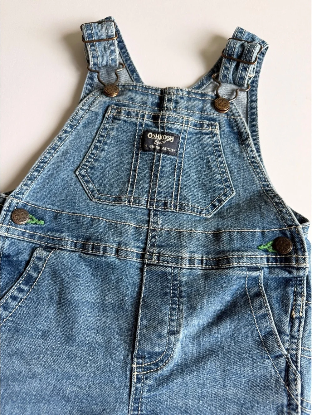 Modern Blue Denim OshKosh Overalls 12-18M